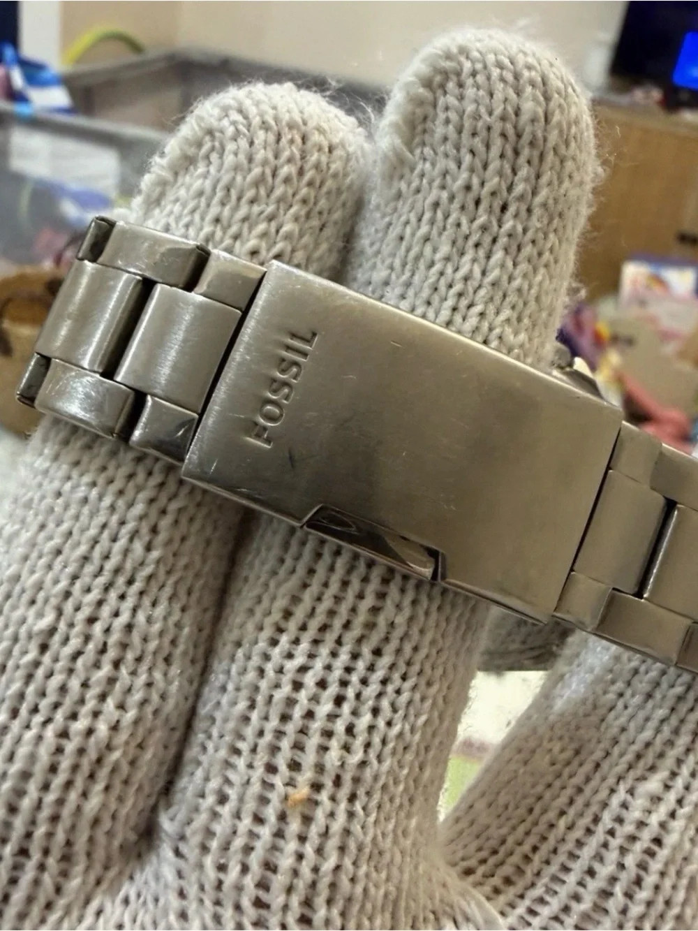 Fossil Riley ES3529 Watch Silver Stainless Steel Crystal Light Blue Dial Unisex